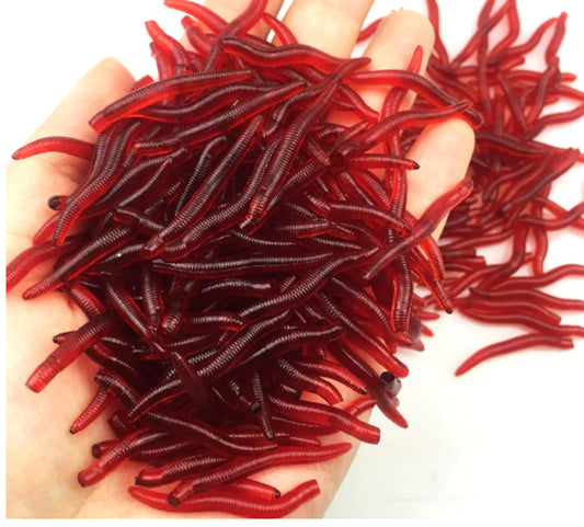 50 x Red Bait Worms
