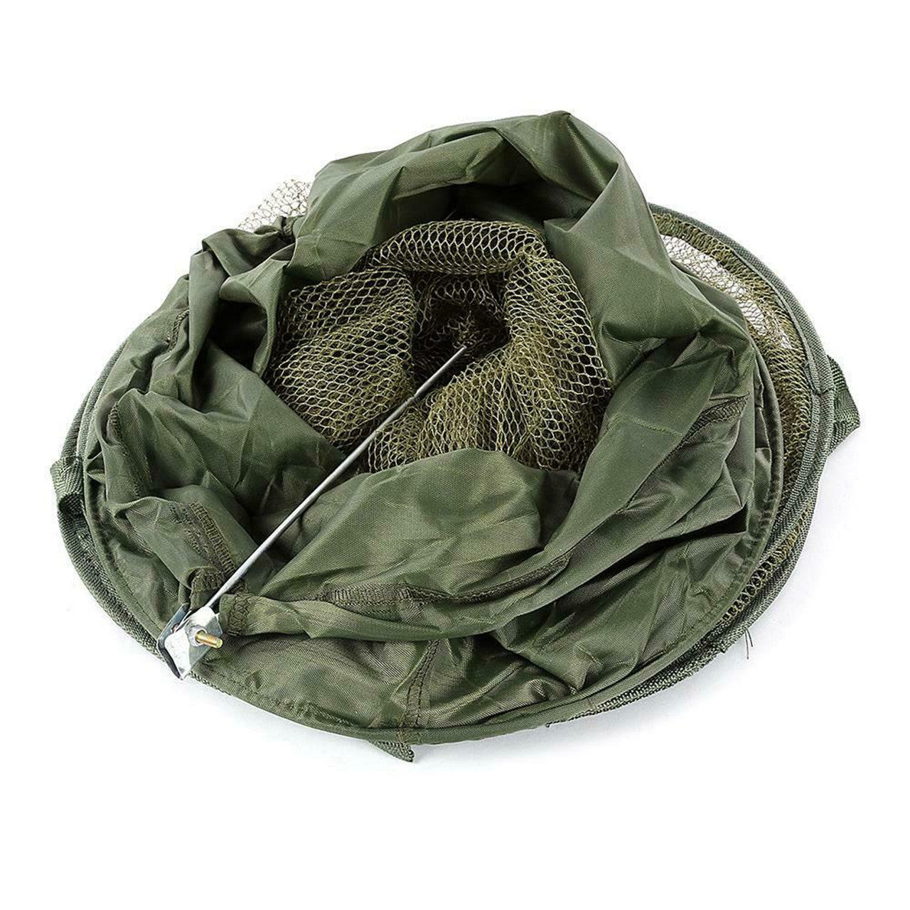 Round Fishing Keepnet and Bankstick with Fine Mesh