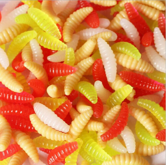 50 Artificial Soft Imitation Bait Maggots