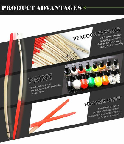 10 Traditional Peacock Quill Floats