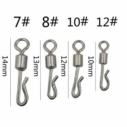 50 x QUICK CHANGE FLEXI RING SWIVELS SIZE 7 to 12