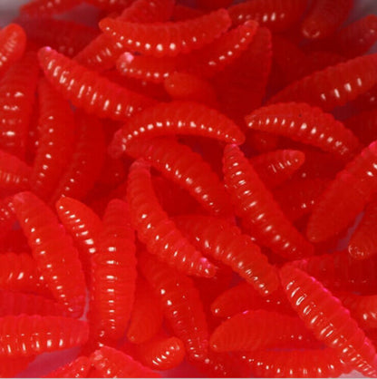 50 Artificial Soft Imitation Bait Maggots