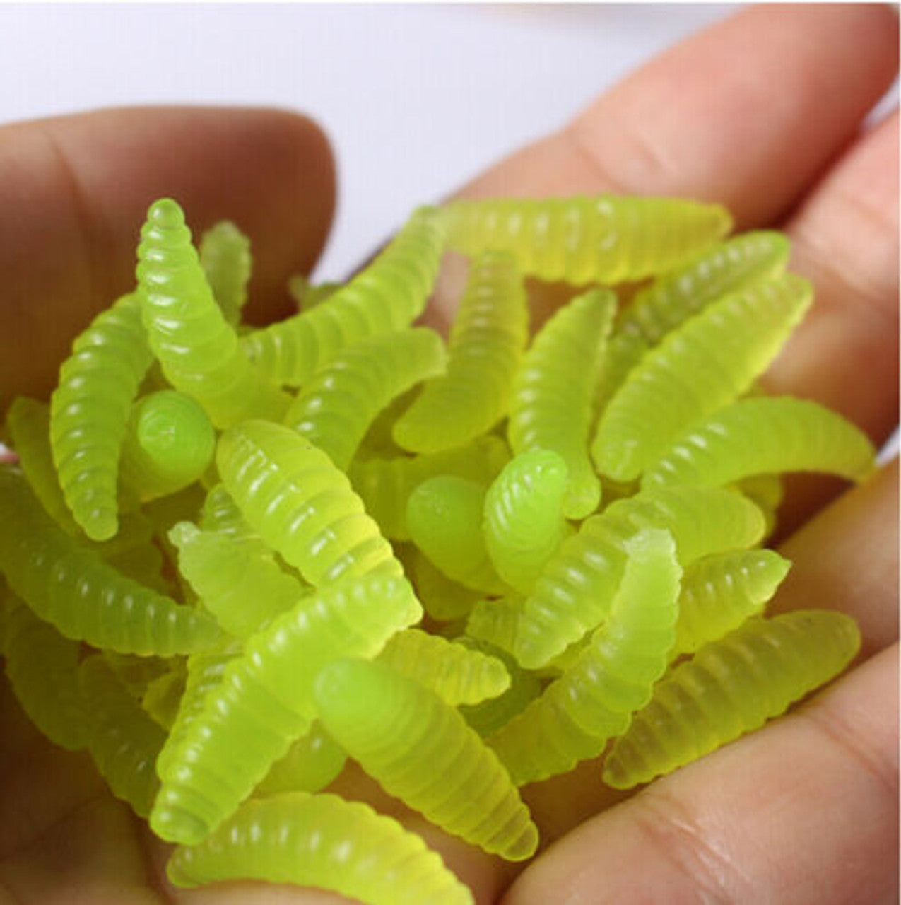 50 Artificial Soft Imitation Bait Maggots
