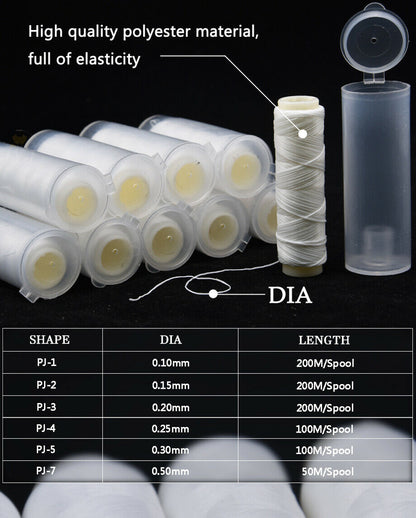 Bait Elastic with Tube Case, 0.1mm to 0.5mm