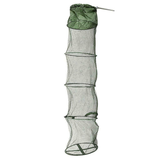 Round Fishing Keepnet and Bankstick with Fine Mesh