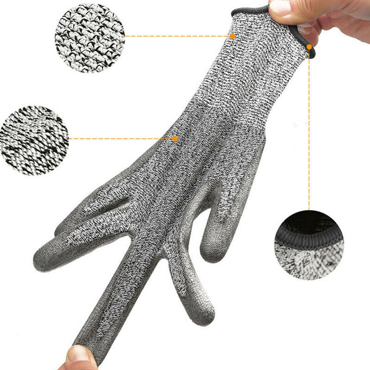 Pair of Metal Bite Proof Unhooking Gloves Pike Sea Fishing Rage Resistant Gear