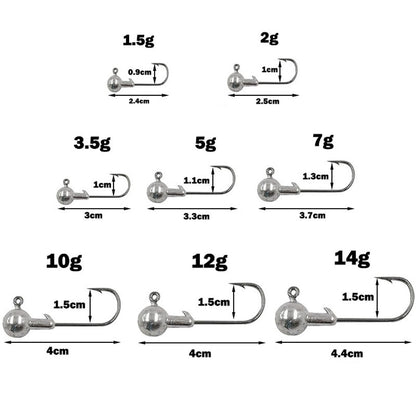 5pcs Round Jig Heads 1.5-14g