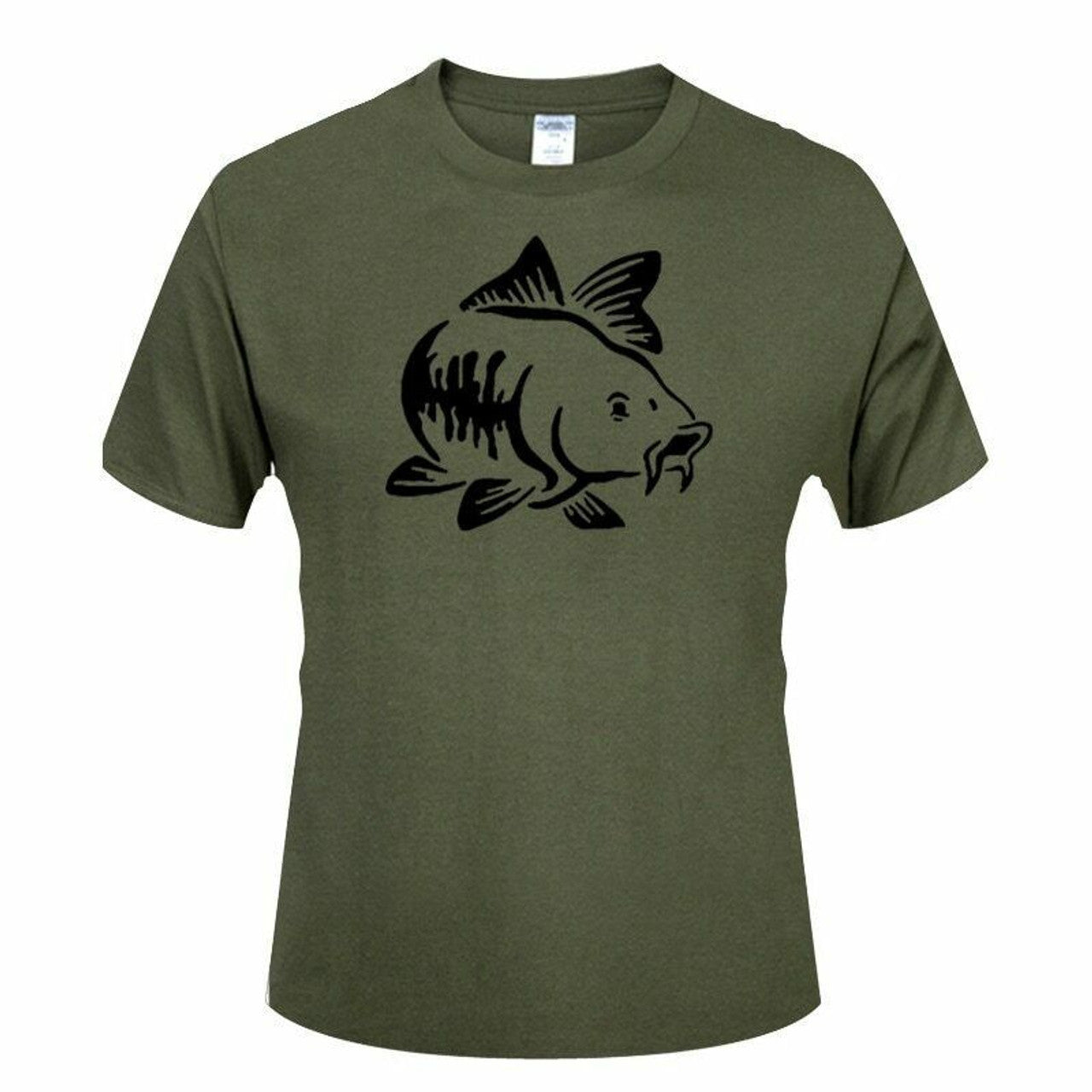 Olive Green Carp Fishing T-Shirt