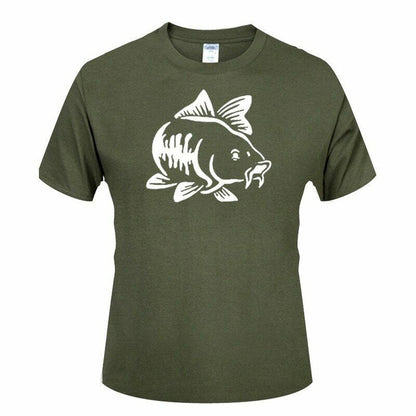 Olive Green Carp Fishing T-Shirt