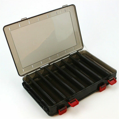 Double Layer Fishing Lure Tackle Storage Box Visible Waterproof Case Bait Pike
